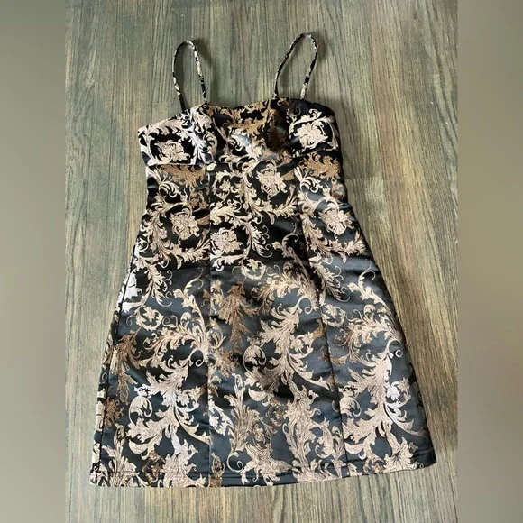 Urban Outfitters Sonia Jacquard Mini Dress Small - Picture 2 of 5